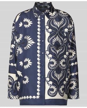 Weekend by Maxmara Oversized Langarmbluse aus reinen Seide Modell 'LASTRA' - Blau