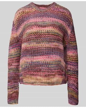 JJXX Strickpullover mit Rundhalsausschnitt Modell 'SIMONE SPACE DYE' - Pink