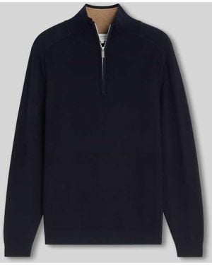 Tom Tailor Regular Fit Pullover mit Troyerkragen - Blau