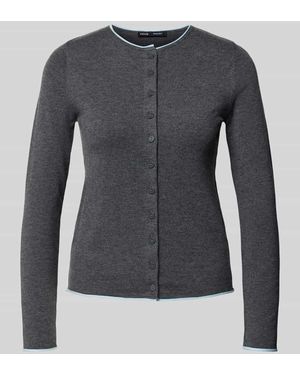 Mango Strickjacke mit Rundhalsausschnitt Modell 'LUCCAPK' - Blau