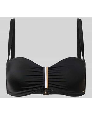 BOSS Bikini-Oberteil mit Label-Applikation Modell 'BANDEAU' - Schwarz
