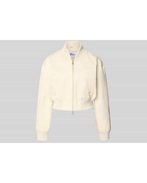 Self-Portrait Regular Fit Bomberjacke mit Stehkragen - Natur