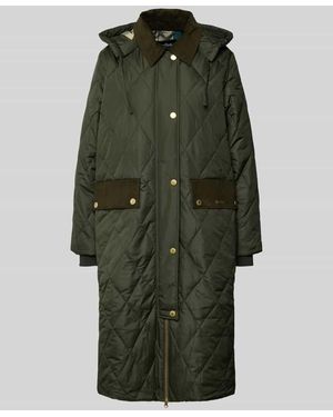 Barbour Regular Fit Steppmantel mit abnehmbarer Kapuze Modell 'MEREDITH' - Grün