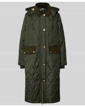 Barbour Regular Fit Steppmantel mit abnehmbarer Kapuze Modell 'MEREDITH' - Grün