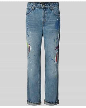Ralph Lauren Boyfriend Jeans im Used-Look mit Eingrifftaschen - Blau