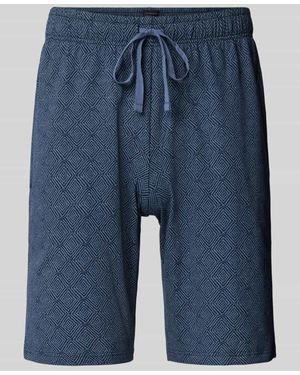 Schiesser Regular Fit Bermudas mit elastischem Bund - Blau