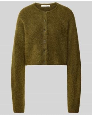 Gestuz Strickjacke aus Woll-Mohair-Mix Modell 'debbie' - Grün