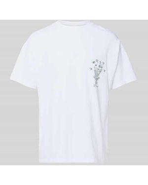 BLKVIS T-Shirt mit Motiv- und Label-Print Modell 'VASO' - Weiß