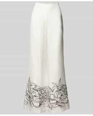 Herzen's Flared Cut Broek Van Zijde Met Elastische Band - Wit
