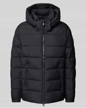 Save The Duck Gewatteerd Jack Met Labeldetail - Zwart