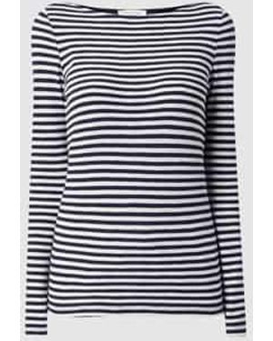 Marc O' Polo Shirt Met Lange Mouwen Van Biologisch Katoen - Blauw