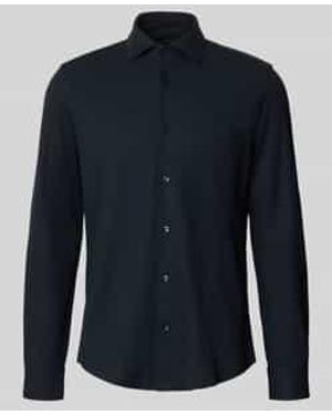 Joop! Slim Fit Zakelijk Hemd Met Haaikraag Model 'Phil' - Blauw