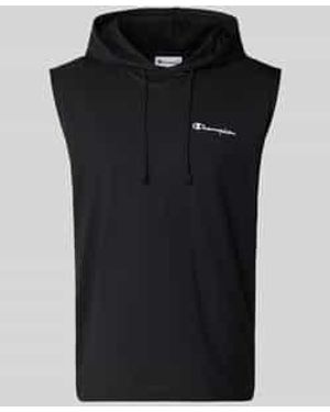 Champion Hoodie Met Labelstitching - Zwart