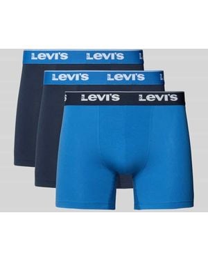Levi's Trunks mit Logo-Stitching Modell 'Repeat' im 3er-Pack - Blau
