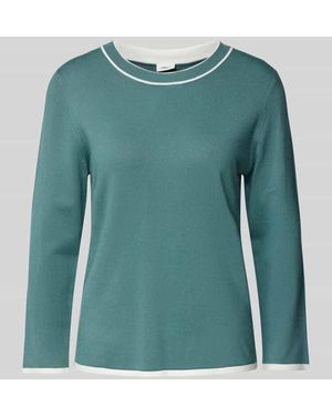 S.oliver Regular Fit Strickpullover Mit Farblich Kontrastierter Rippblende - Grün