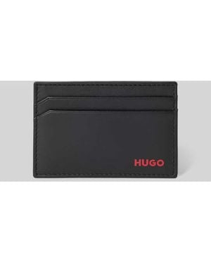 HUGO Portemonnaie mit Label-Print Modell 'Tibby_2.0_Cardcase' - Grau