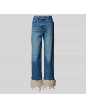 IRO Straight Fit Jeans mit Federn - Blau