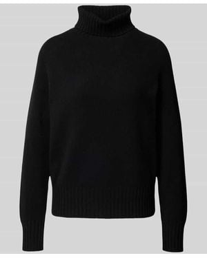 Fynch-Hatton Rollkragenpullover mit gerippten Abschlüssen - Schwarz