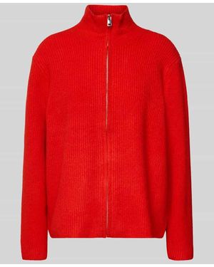 Ichi Regular Fit Strickjacke mit Stehkragen Modell 'IHDUCIE' - Rot