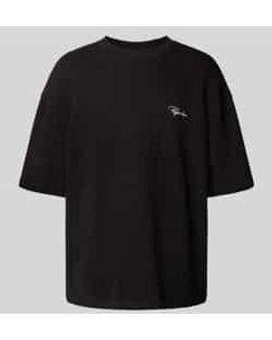 PEGADOR Oversized T-shirt Met Labelstitching - Zwart