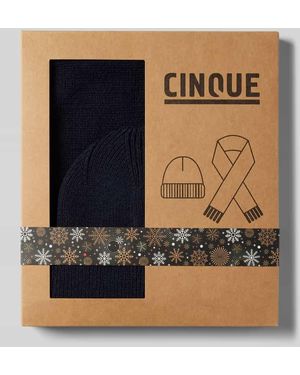 Cinque Schal Und Mütze Aus Woll-Mix Im Set - Blau