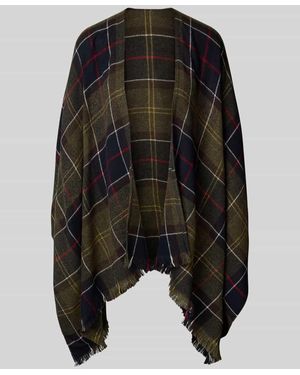 Barbour Poncho mit Karo-Muster Modell 'STAFFEN' - Schwarz