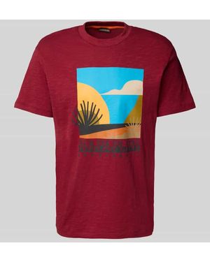 Napapijri T-Shirt mit Label-Print Modell 'ARBIA' - Rot