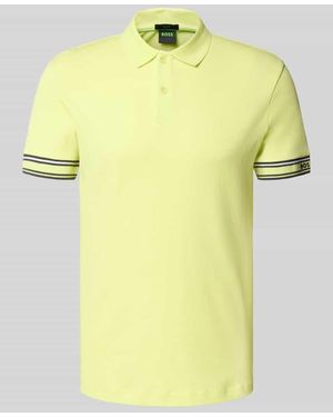 BOSS Slim Fit Poloshirt aus reiner Baumwolle Modell 'POLO ZONE' - Gelb