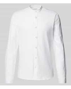 Lindbergh Slim Fit Vrijetijdsoverhemd Met Opstaande Kraag - Wit