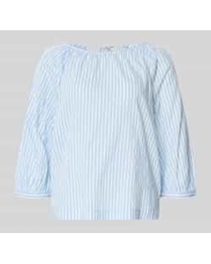 S.oliver Relaxed Fit Blouse Van Katoen- En Viscosemix - Blauw