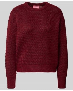 JJXX Strickpullover mit gerippten Abschlüssen Modell 'MILLY' - Rot