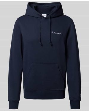 Champion Hoodie mit Label-Stitching - Blau