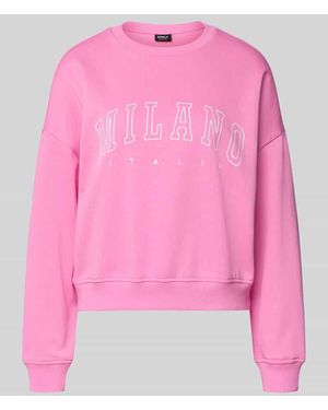ONLY Oversized Sweatshirt aus Baumwoll-Mix Modell 'SWEAT LIFE' - Pink