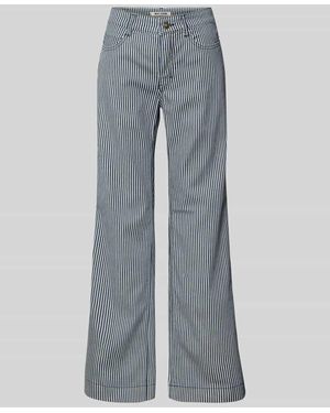 M·a·c Wide Leg Jeans im Allover-Look - Grau