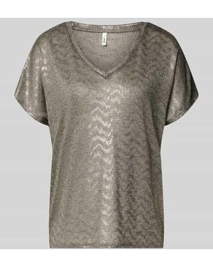 ONLY T-Shirt mit Allover-Print - Grau