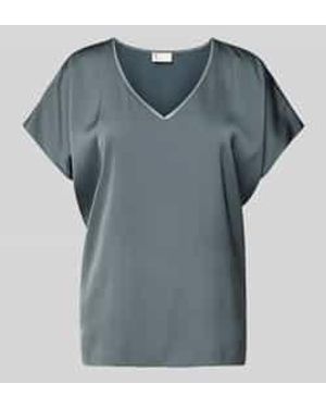 VM VERA MONT Regular Fit Blouseshirt Met V-hals - Blauw