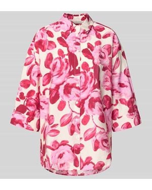 MSCH Copenhagen Regular Fit Bluse mit 3/4-Arm Modell 'Edrina' - Pink