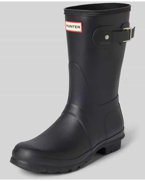 HUNTER Stiefel mit Label-Patch - Schwarz