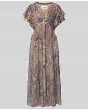 Ba&sh Midi-Jurk Van Viscosemix Met Volantmouwen Model 'Pareta' - Meerkleurig