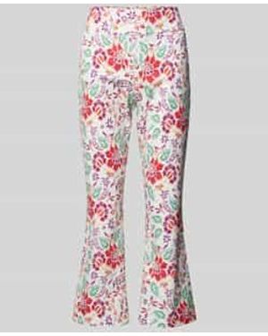 SteHmann Slim Fit Stoffen Broek Met Verkort Model - Wit