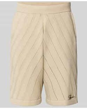 PEGADOR Relaxed Fit Korte Broek Met Labelstitching - Naturel
