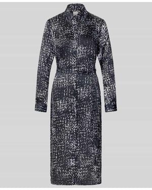 Calvin Klein Hemdblusenkleid mit Bindegürtel - Blau
