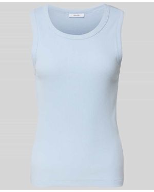 Opus Tanktop mit gerippten Abschlüssen Modell 'Ilesso' - Blau