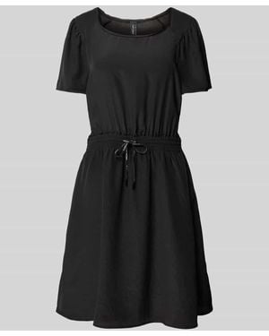Marc Cain Minikleid mit Rundhalsausschnitt und Bindegürtel - Schwarz