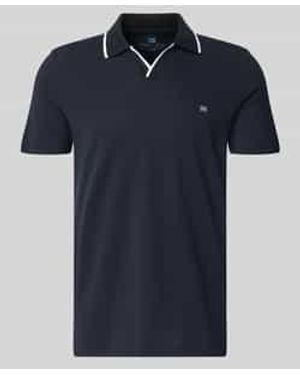 Christian Berg Men Modern Fit Poloshirt Met Logo-Stitching - Blauw