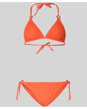 Banana Moon Bikini mit Allover-Crochet-Optik Modell 'Sunmesh' - Grau