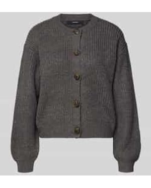 Vero Moda Relaxed Fit Gebreid Jack Met Enkele Knoopsluiting, Model 'Lea' - Grijs