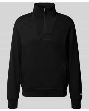Champion Troyer mit Logo-Stitching und Eingrifftaschen - Schwarz