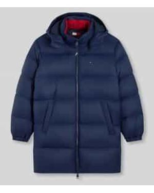 Tommy Hilfiger Lange Donsjassen - Blauw
