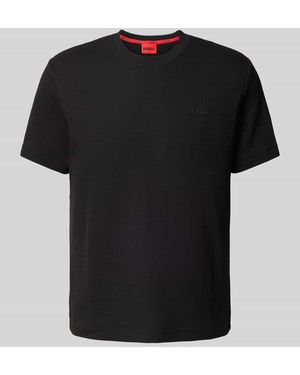 HUGO Longsleeve mit gerippten Abschlüssen Modell 'Austin' - Schwarz